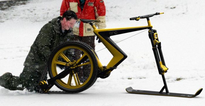 Снегосипед: вместо велосипеда для снежных дорог