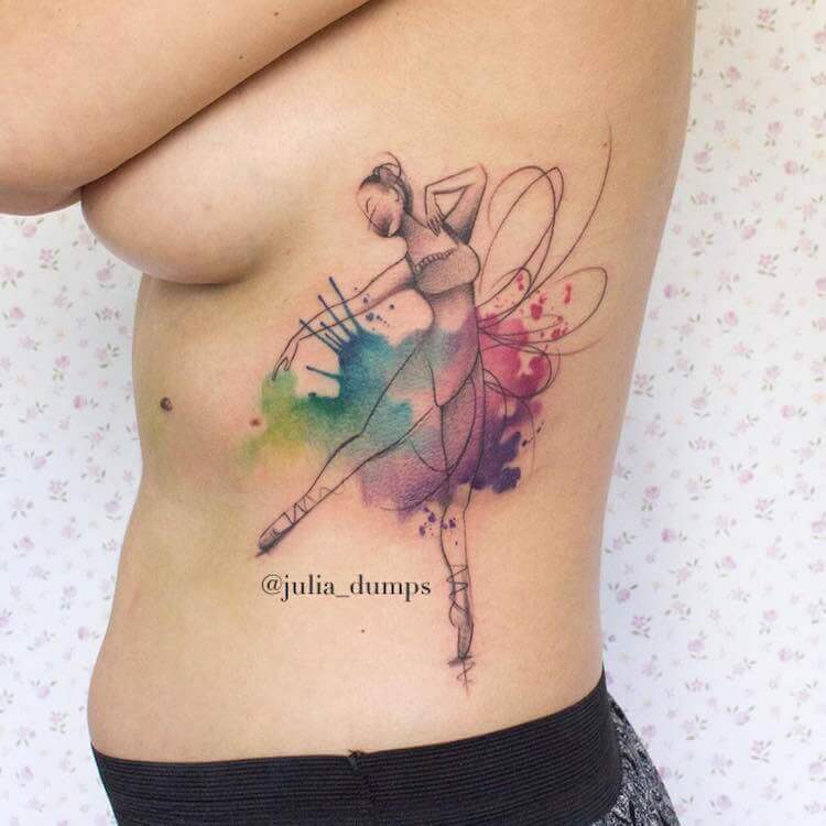 Акварельные татуировки на теле человека - живые рисунки