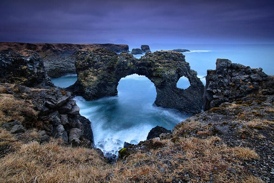 красота северного сияния в Исландии 
