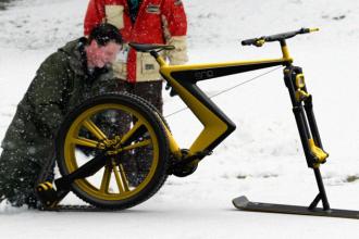 Снегосипед: вместо велосипеда для снежных дорог