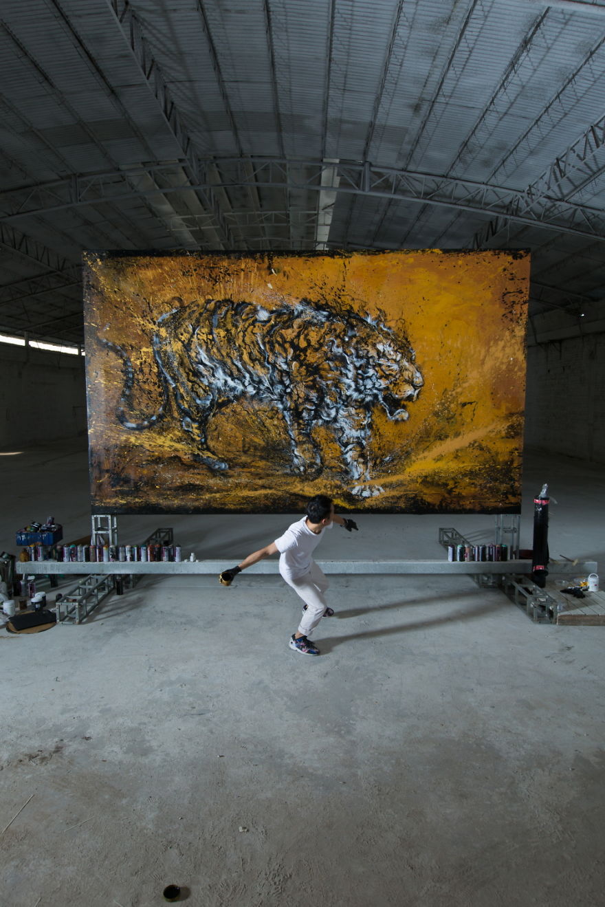 картина тигра, художник, полотно, творчество-10