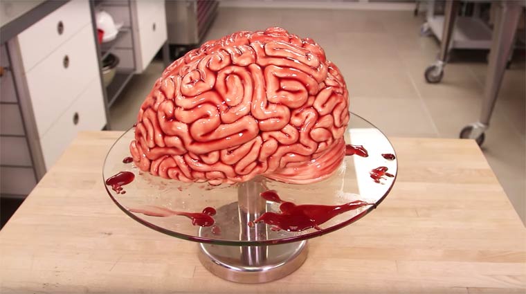 Торт в стиле Ходячие Мертвецы, торт в виде мозга-2