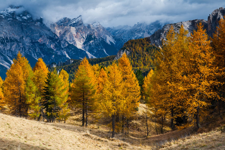 горы Доломиты в Италии, фотография, пейзаж, осень-12