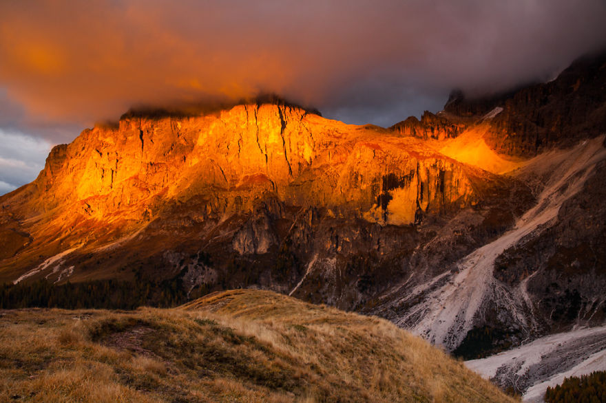 горы Доломиты в Италии, фотография, пейзаж, осень-8