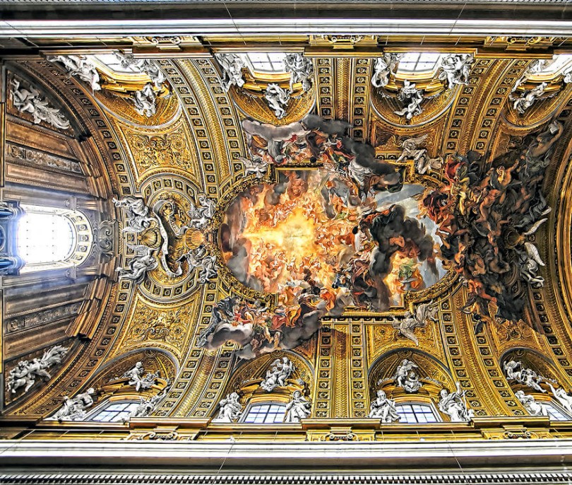 Красота потолков церквей Рима. Фото № 1