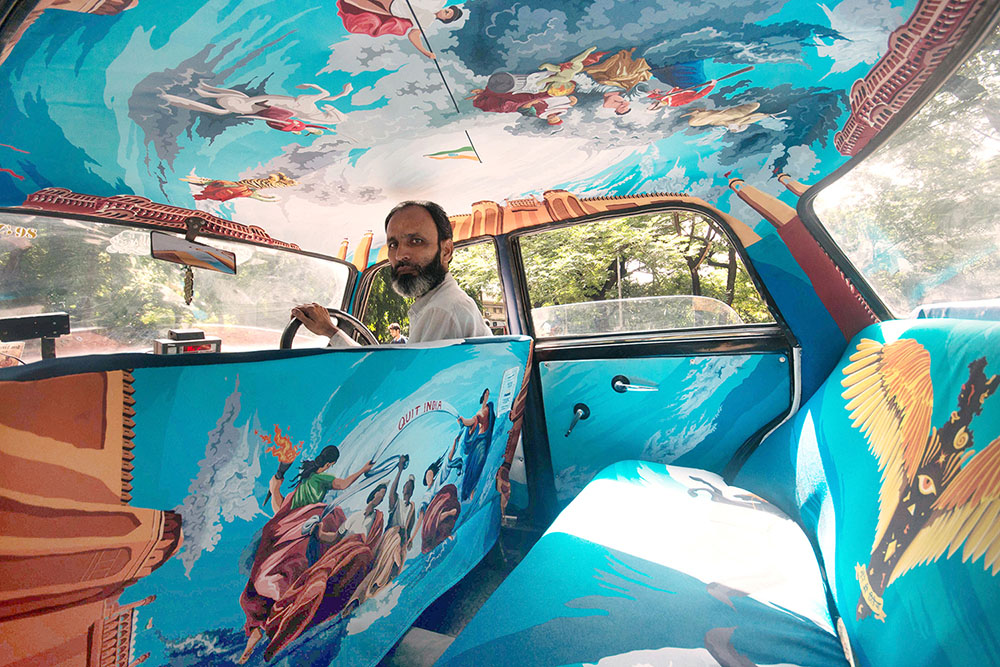 транспорт Индии, такси Индии, тюнинг такси, окраска салона автомобиля, дизайн салона автомобиля-1