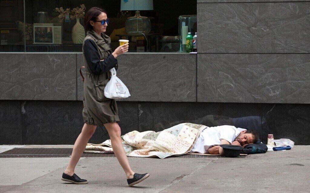 бездомные в Нью-Йорке