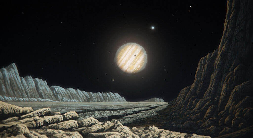 Вид Юпитера с Ганимеда