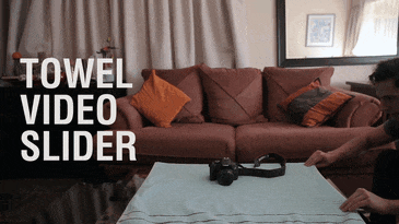 видео слайдер с помощью обычного полотенца