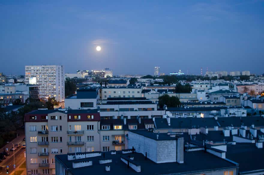 красивые фотографии Варшавы с обыкновенного балкона 
