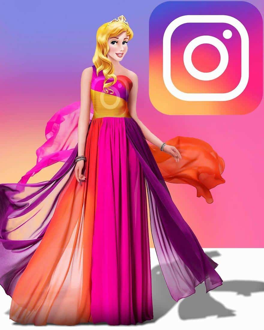 совмещение социальных сети с диснеевскими принцессами, фото 6 Instagram