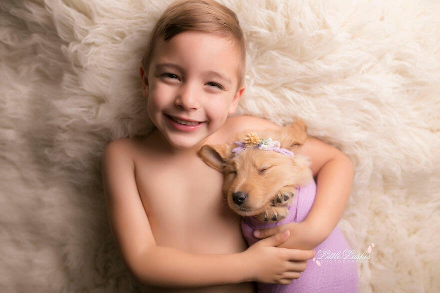 Детская фотосессия со щенком, фото 4