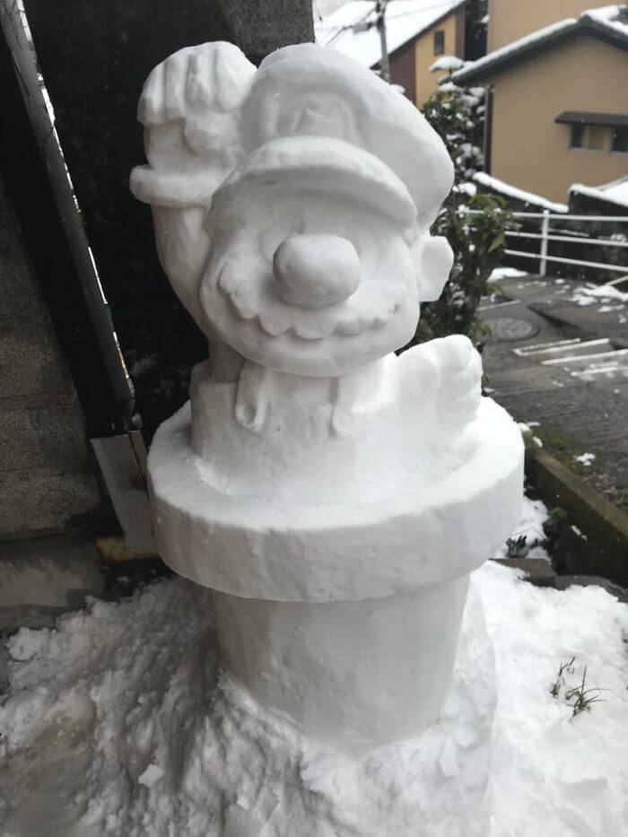 снегопад в Токио, японские снеговики, Фото 16